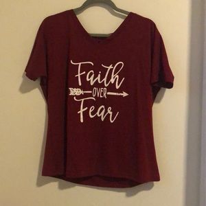 “Faith Over Fear” v-neck tee